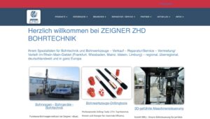 Zeigner ZHD Bohrtechnik präsentiert überarbeitete Website mit klarem Fokus auf Praxis, Service und Bohrtechnik - Screenshot Website